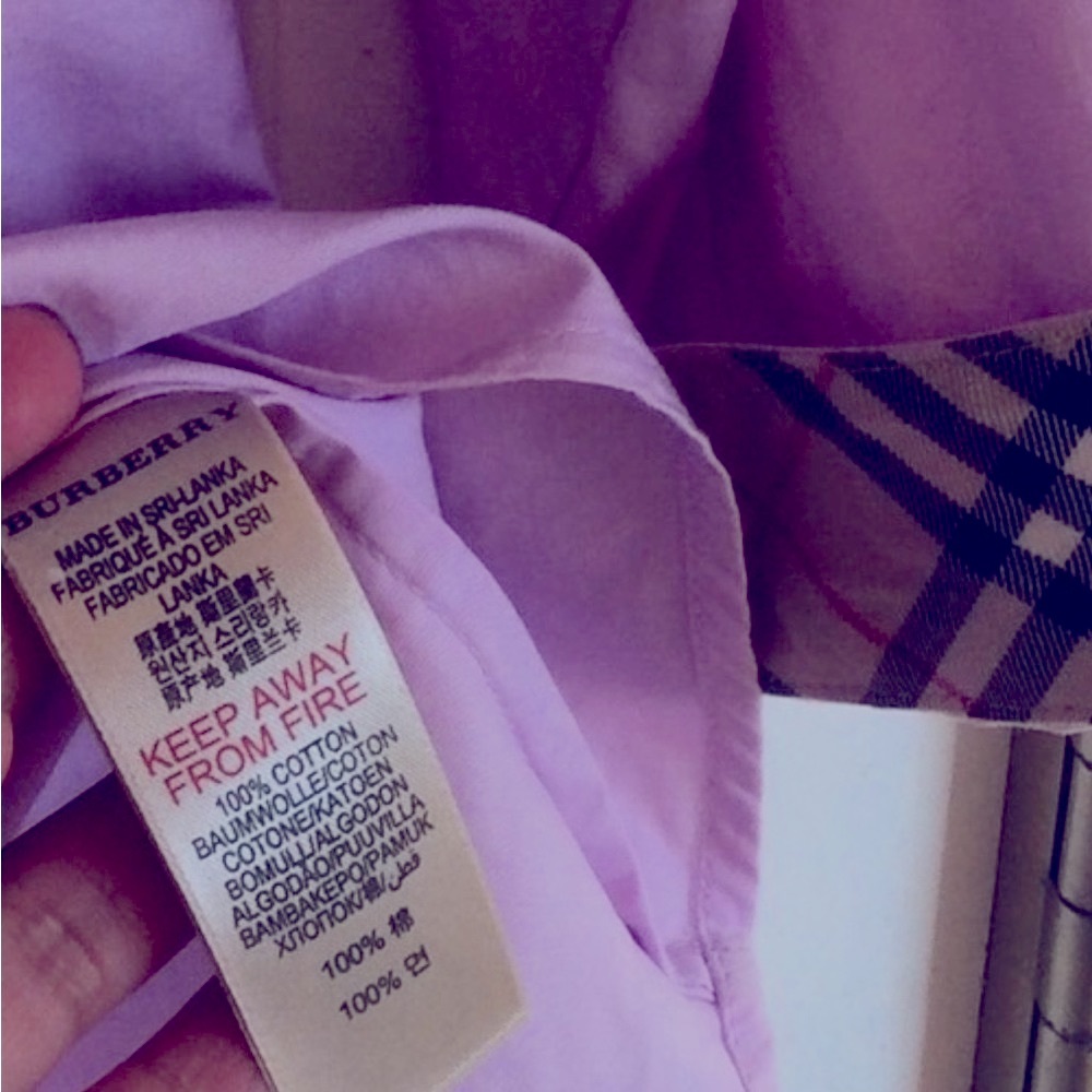 Authentic Burberry Lavender Button Down Shirt - image 4